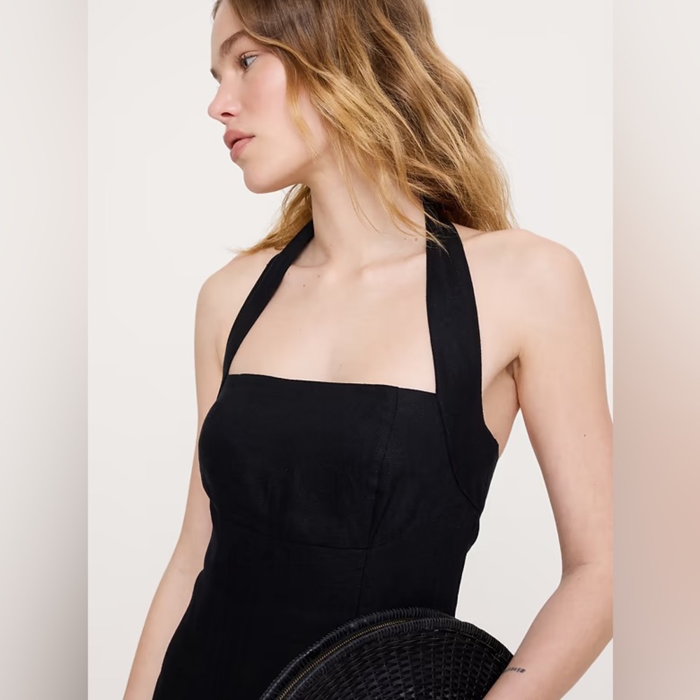 NWT! Banana Republic Linen Halter Midi Dress - Size 6 ☎️ - Picture 3 of 7